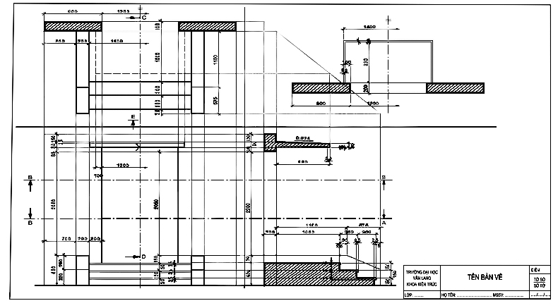 Tham khảo một số Bố cục Bản vẽ Cơ sở kiến trúc – Vẽ Kỹ thuật kiến trúc – Phần 1